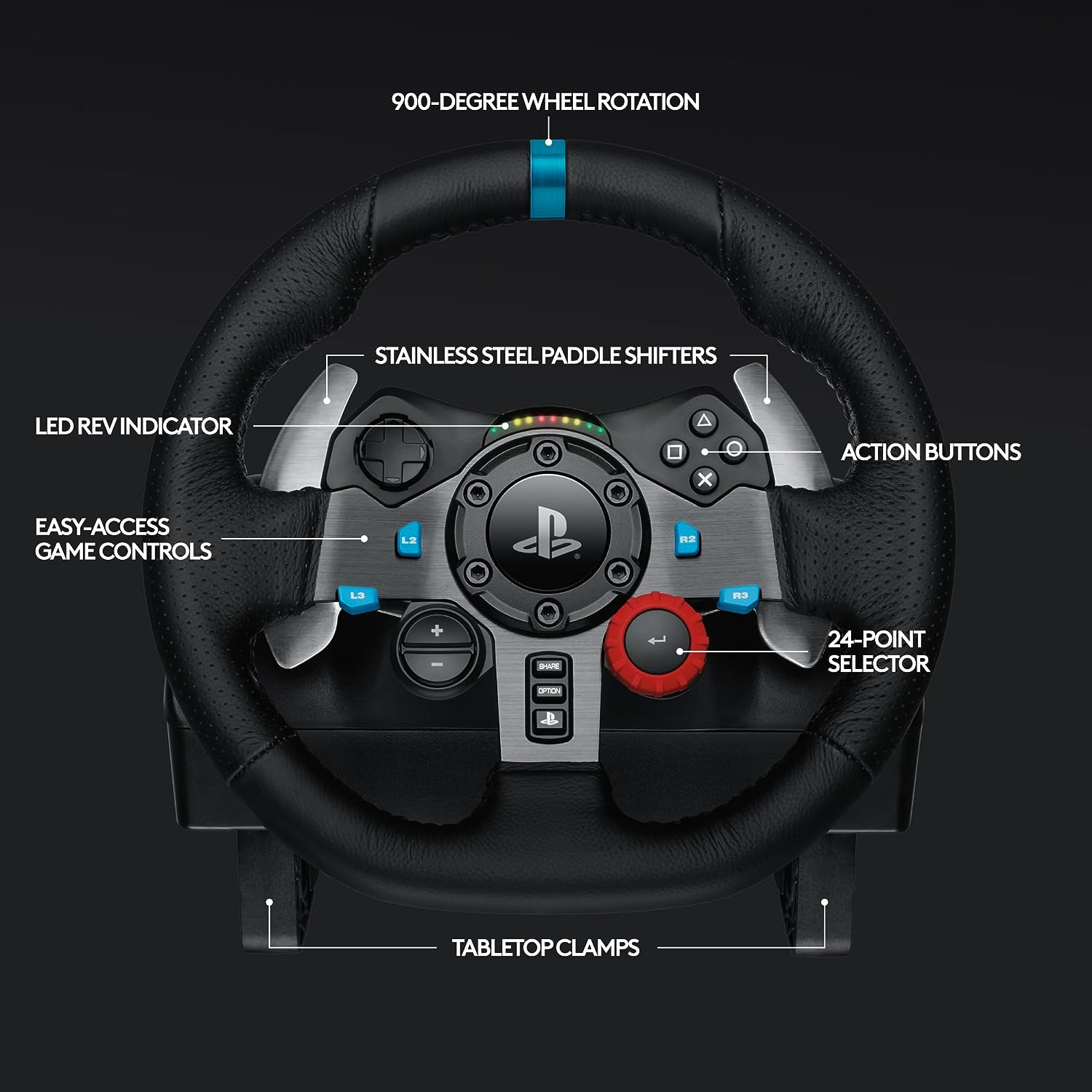 Logitech G Logitech G923 Racing Wheel and Pedals, TRUEFORCE Force Feedback  Driving Force Shifter - Real Leather, For PS5, PS4, PC, Mac - Black