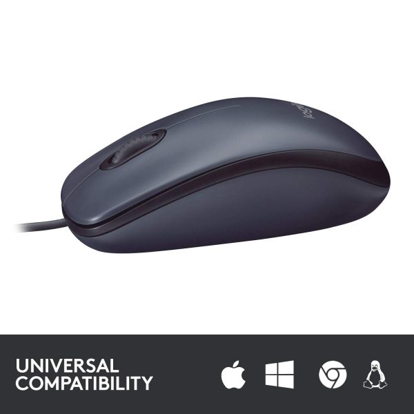 Logitech M100r Wired USB Mouse (Black) - Image 5
