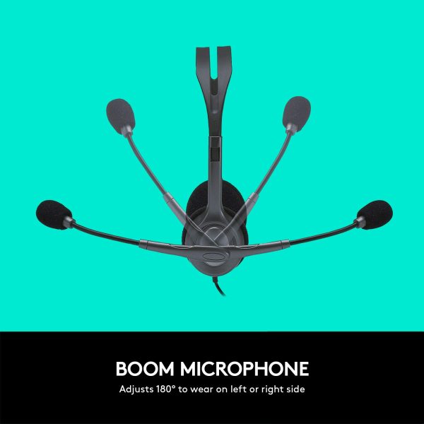 Logitech H111 Wired On Ear Headphones With Mic Black - Image 3
