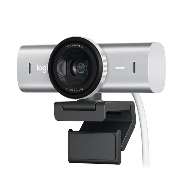 Logitech MX Brio Ultra HD 4K Collaboration and Streaming Webcam with Free Adobe Subscription, 1080p at 60 FPS, Dual Noise Reducing Mics, Show Mode, USB-C, Webcam Cover