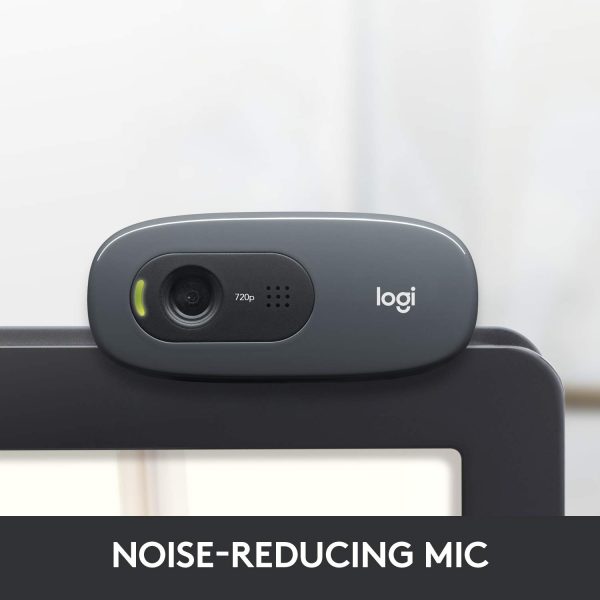 Logitech C270 HD Webcam, HD 720p/30fps, Widescreen HD Video Calling, HD Light Correction, Noise-Reducing Mic, for Skype, FaceTime, Hangouts, WebEx, PC/Mac/Laptop/MacBook/Tablet - Black - Image 5