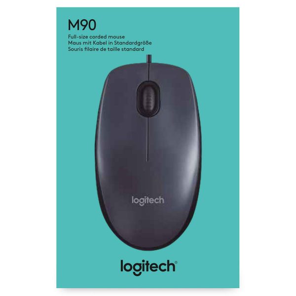 Logitech M90 Wired USB Mouse, 3 yr Warranty, 1000 DPI Optical Tracking, Ambidextrous PC/Mac/Laptop - Black - Image 6