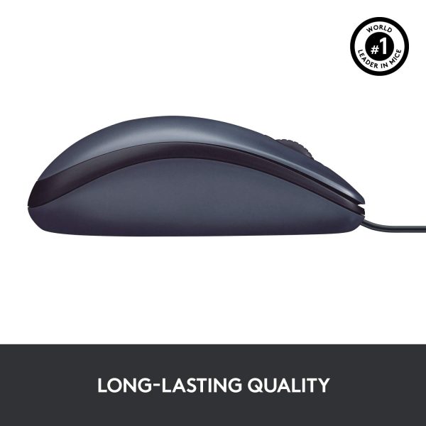 Logitech M100r Wired USB Mouse (Black) - Image 4